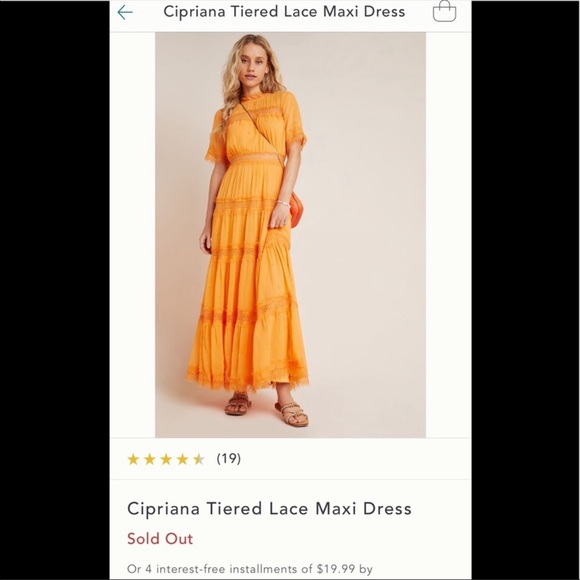 Anthropologie Cipriana Tiered lace maxi NWT